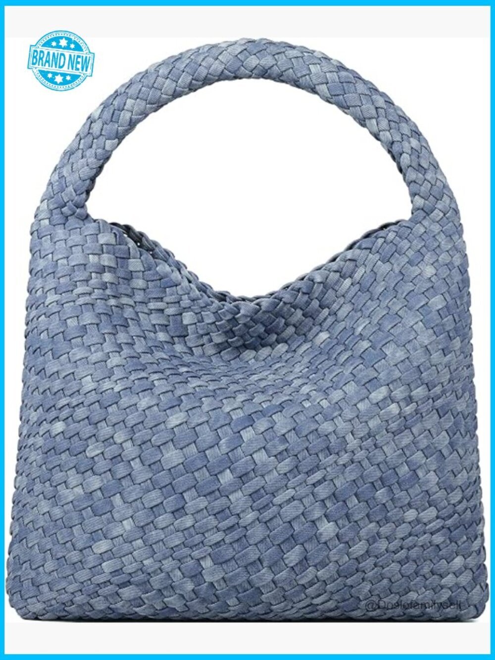 Woven Hobo Bag Top-Handle Shoulder Tote Large Capacity Vegan Leather Handbag